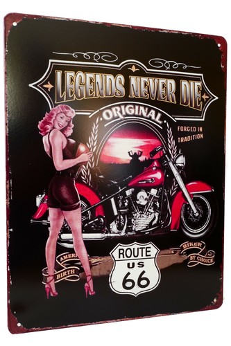 Blechschild legends never - "legends,