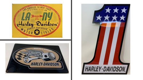 Harley davidson blechschild - harley-davidson, 3d