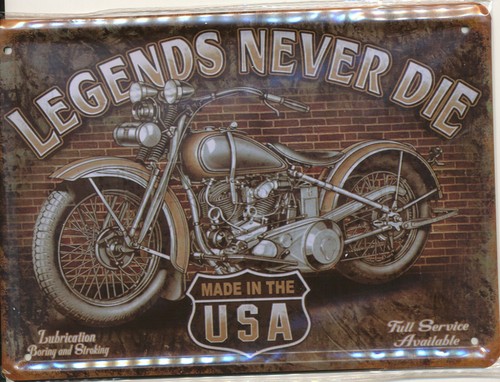 Blechschild legends never - blechschild,